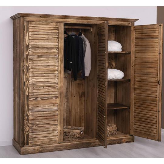 rusztikus lamellas ruhasszekreny keskeny mediterran tomorfa nappali ruhatarolo gardrob provanszi provence antikolt pacolt egyedi meretre butorgyartas paraszhaz vendeghaz szalloda.jpg